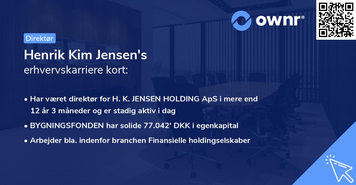 Henrik Kim Jensen's erhvervskarriere kort