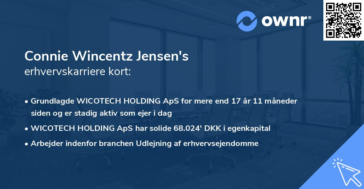 Connie Wincentz Jensen's erhvervskarriere kort