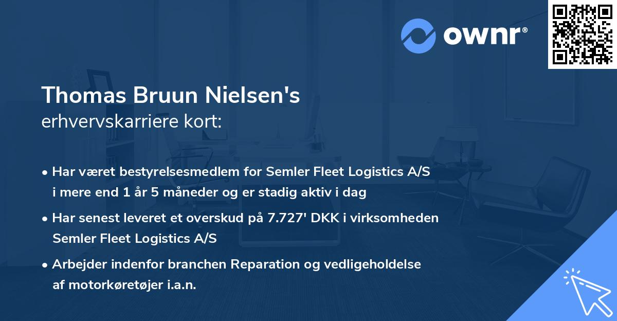 Thomas Bruun Nielsen's erhvervskarriere kort