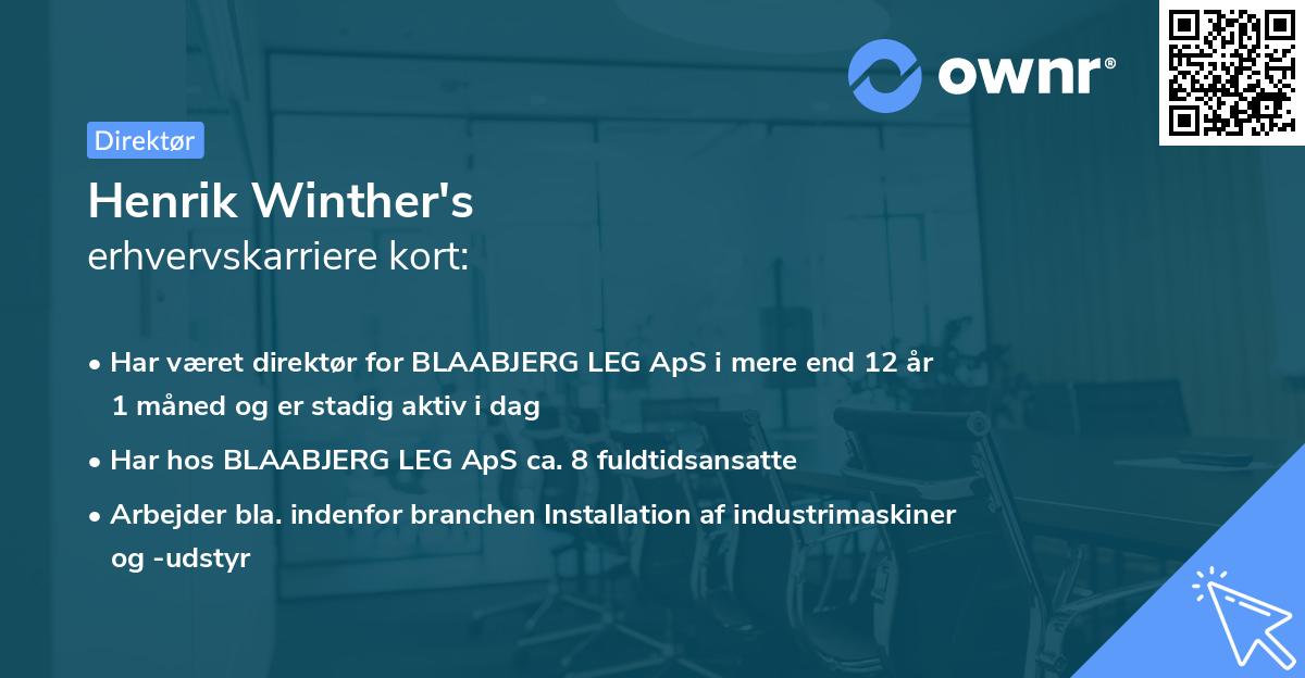 Henrik Winther's erhvervskarriere kort