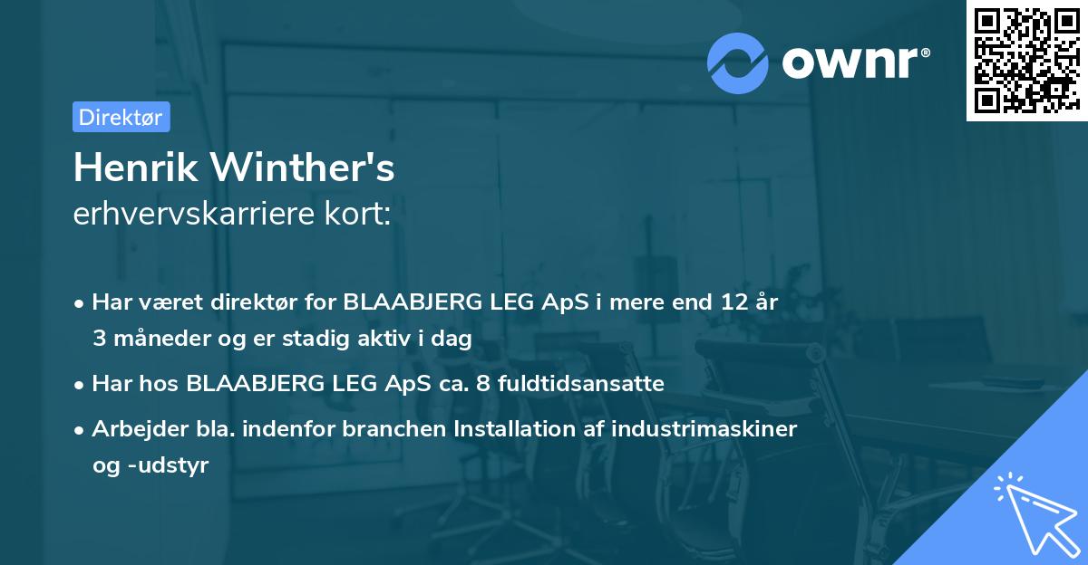 Henrik Winther's erhvervskarriere kort