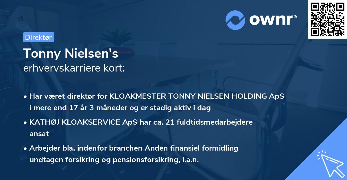 Tonny Nielsen's erhvervskarriere kort