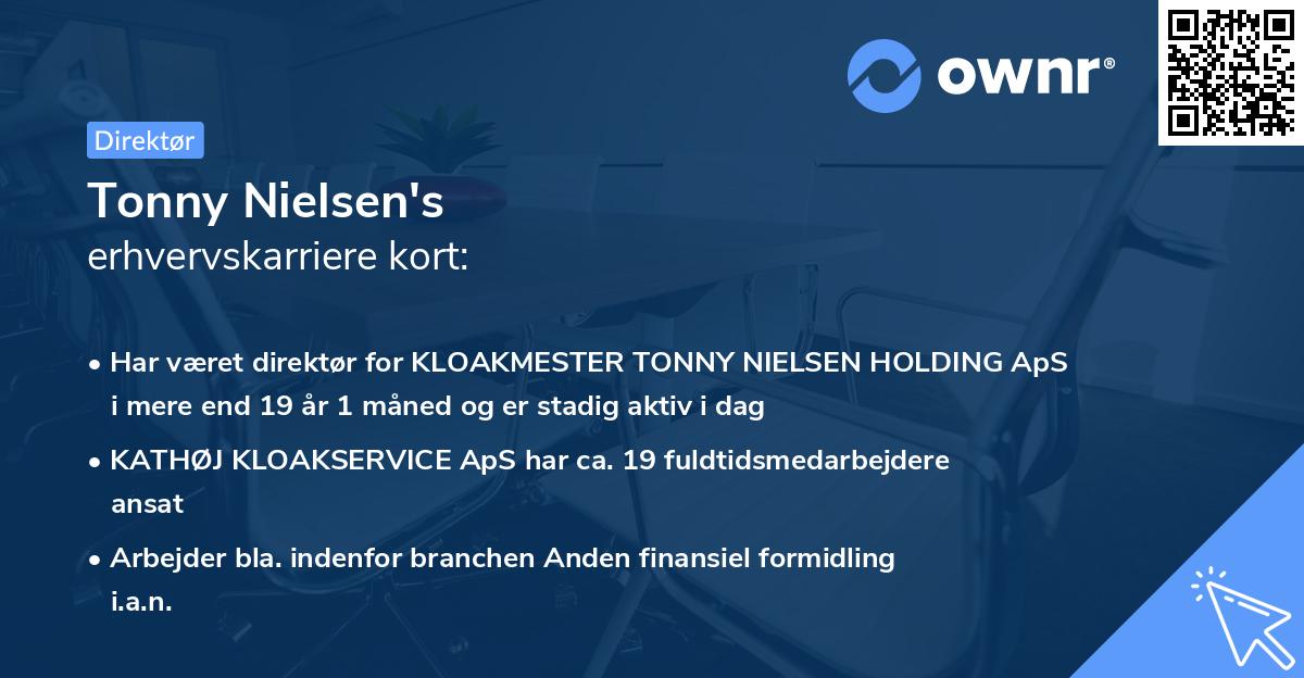 Tonny Nielsen's erhvervskarriere kort