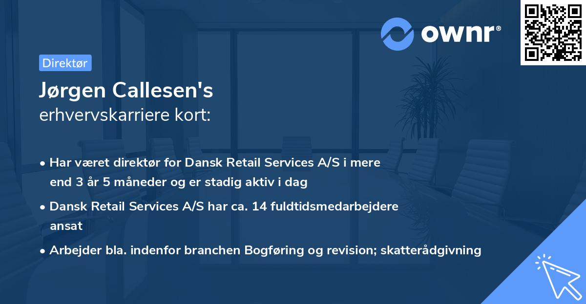 Jørgen Callesen's erhvervskarriere kort