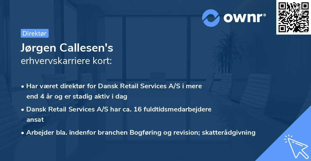 Jørgen Callesen's erhvervskarriere kort