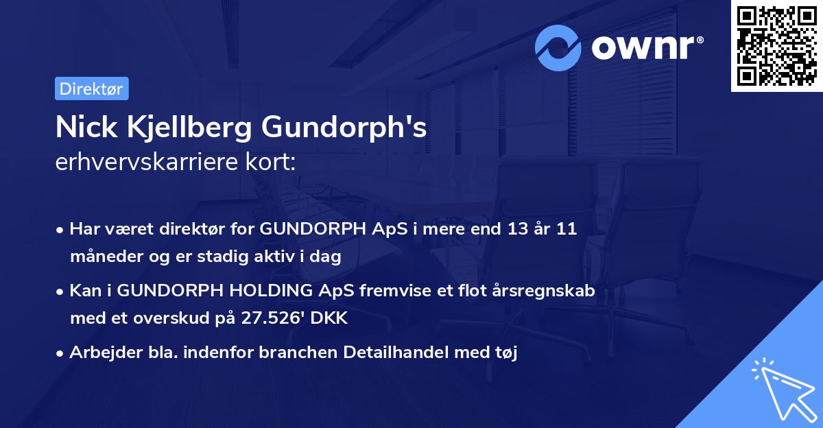 Nick Kjellberg Gundorph's erhvervskarriere kort