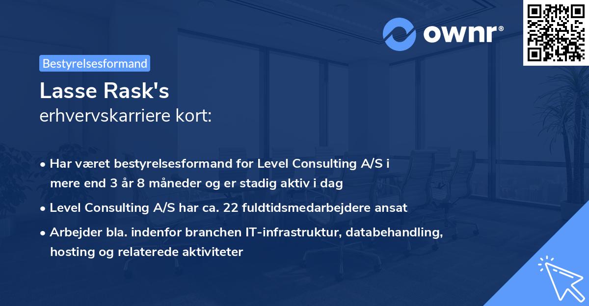 Lasse Rask's erhvervskarriere kort