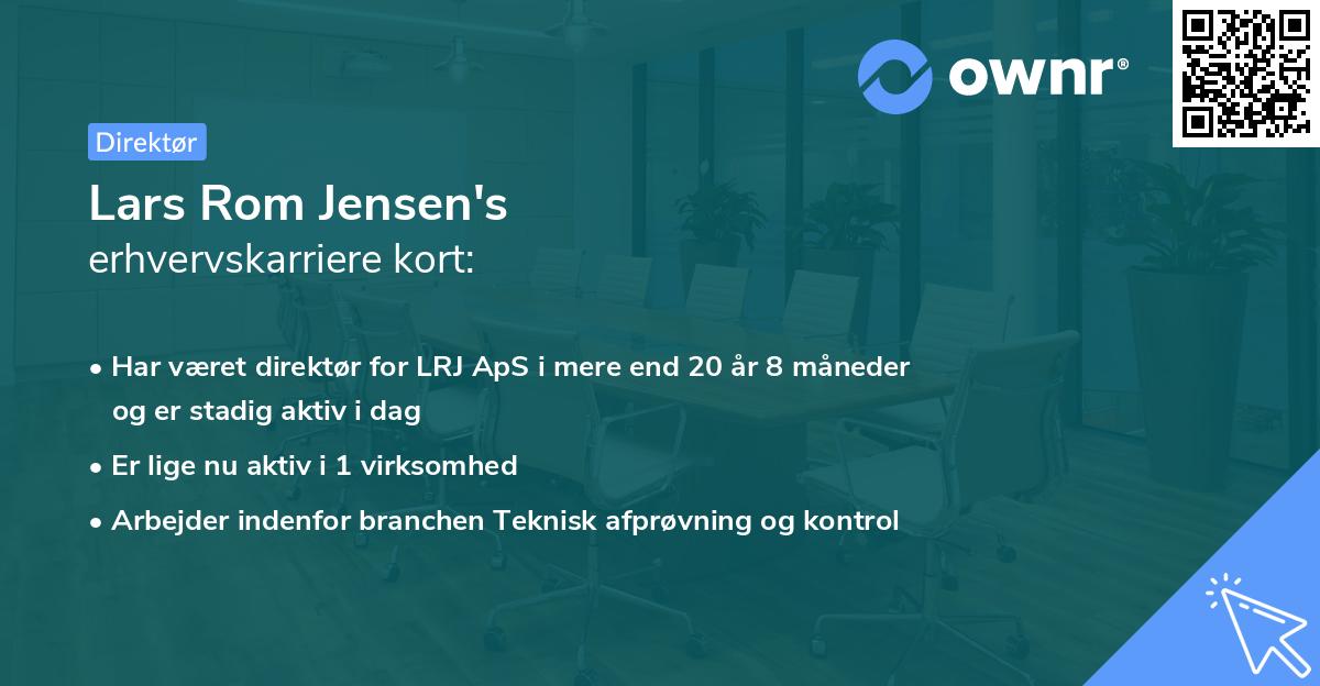Lars Rom Jensen's erhvervskarriere kort