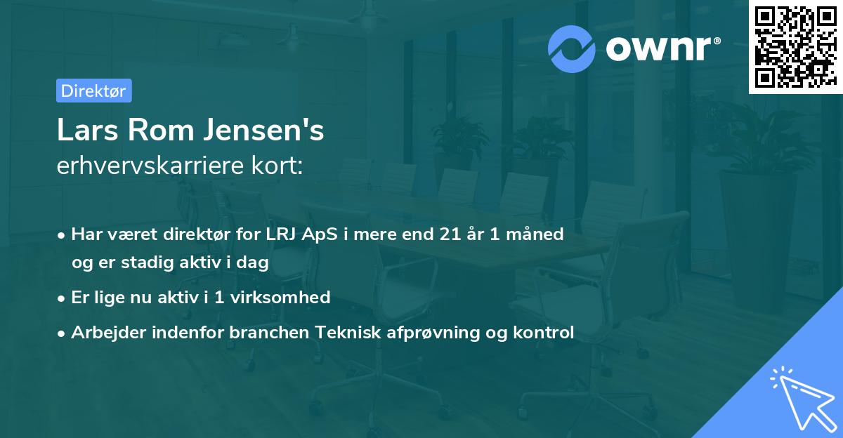 Lars Rom Jensen's erhvervskarriere kort