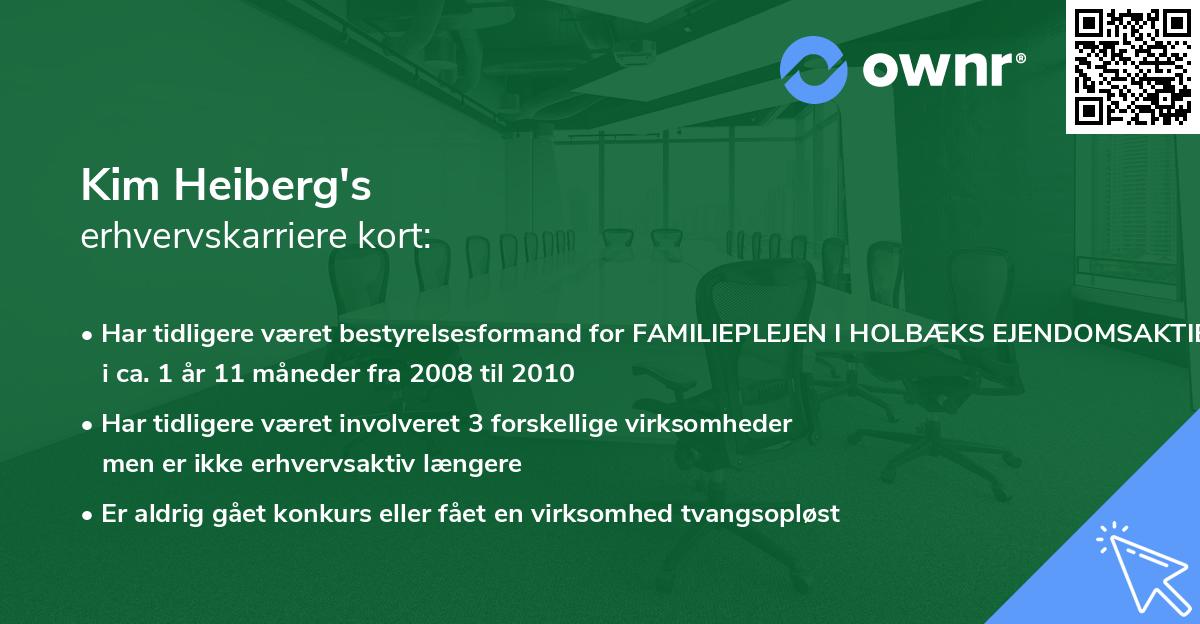 Kim Heiberg's erhvervskarriere kort