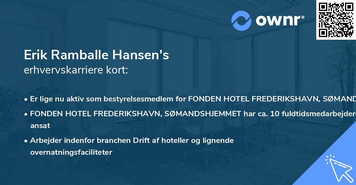 Erik Ramballe Hansen's erhvervskarriere kort