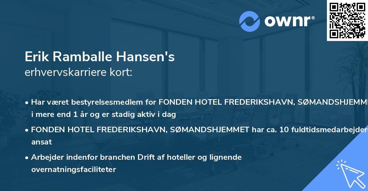Erik Ramballe Hansen's erhvervskarriere kort