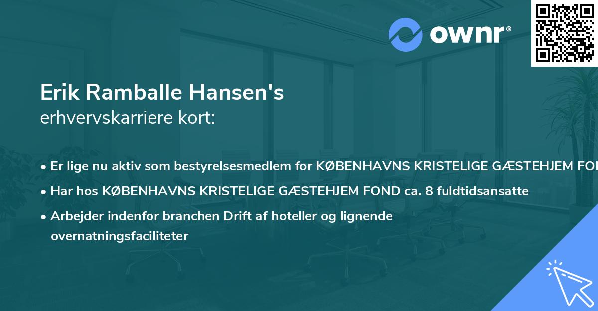 Erik Ramballe Hansen's erhvervskarriere kort