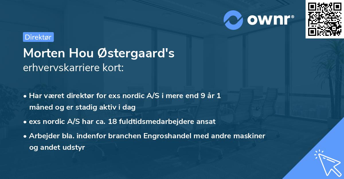 Morten Hou Østergaard's erhvervskarriere kort