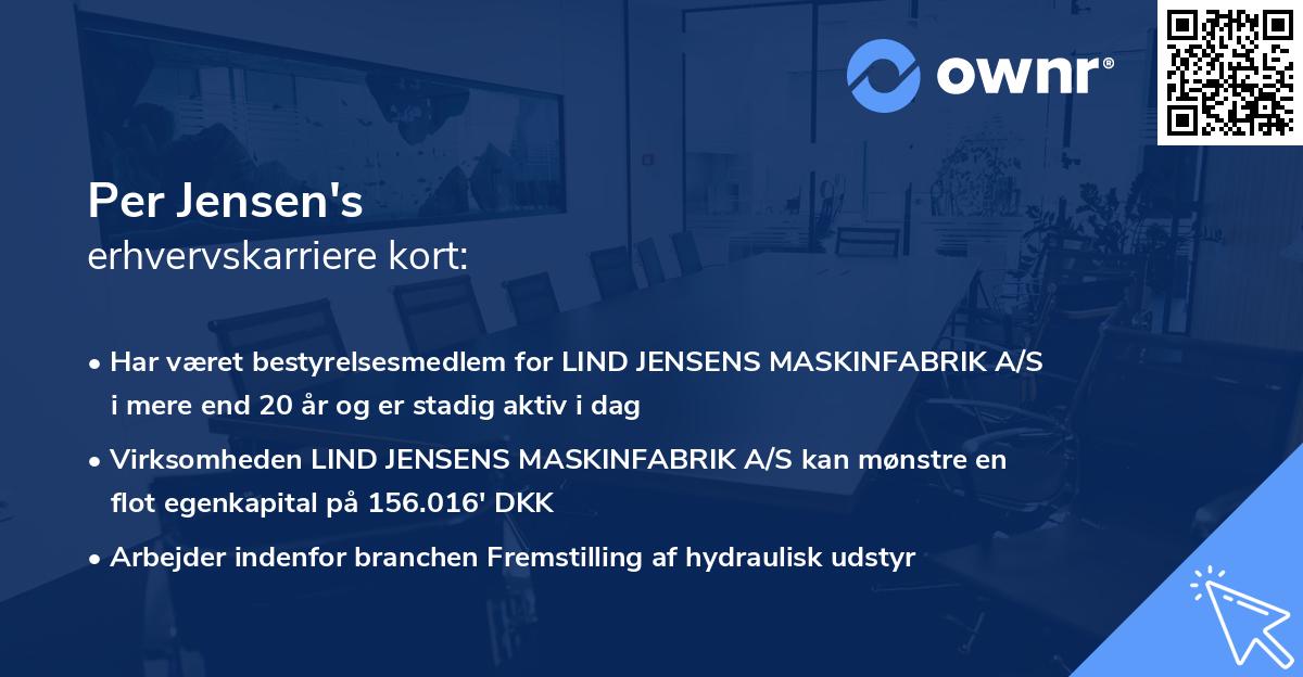 Per Jensen's erhvervskarriere kort