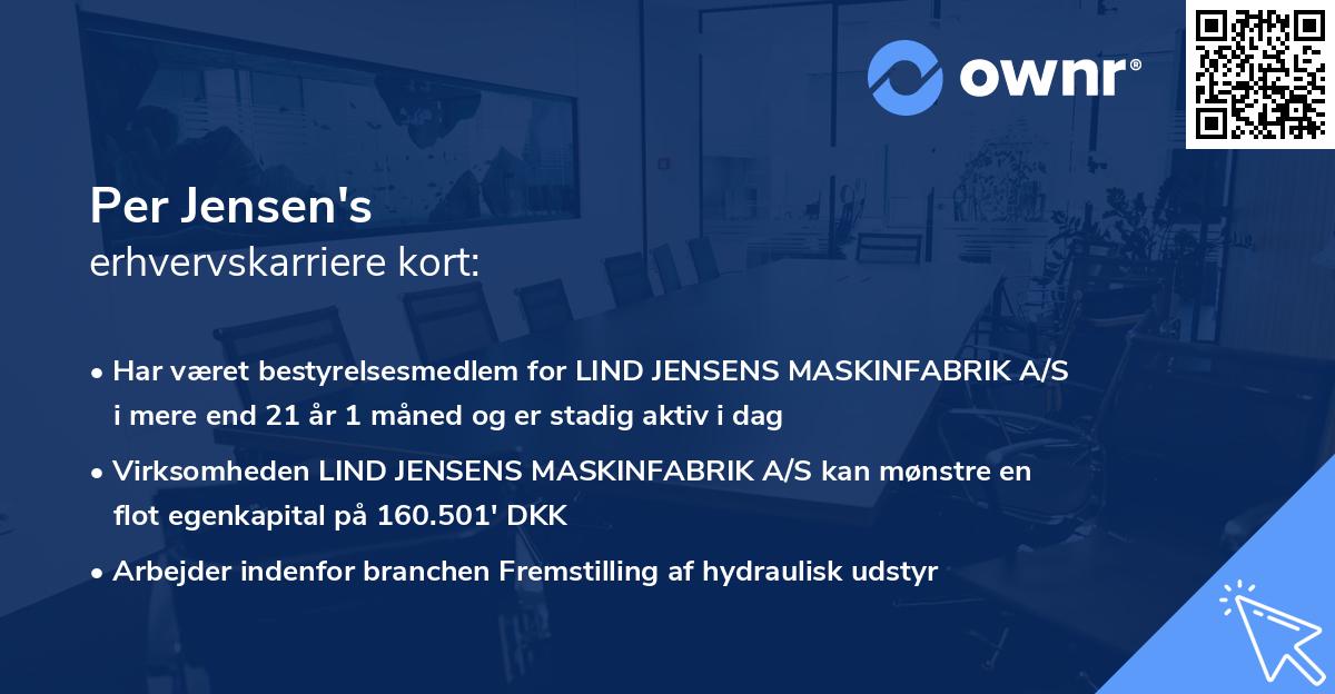 Per Jensen's erhvervskarriere kort