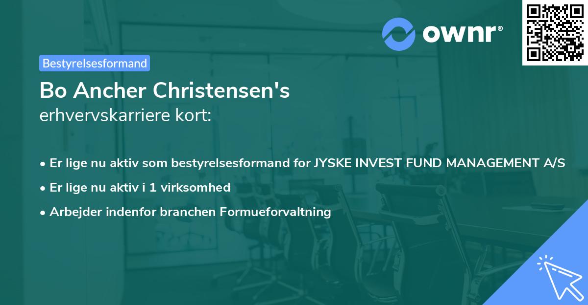Bo Ancher Christensen's erhvervskarriere kort
