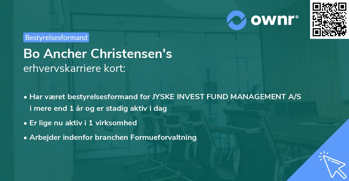 Bo Ancher Christensen's erhvervskarriere kort