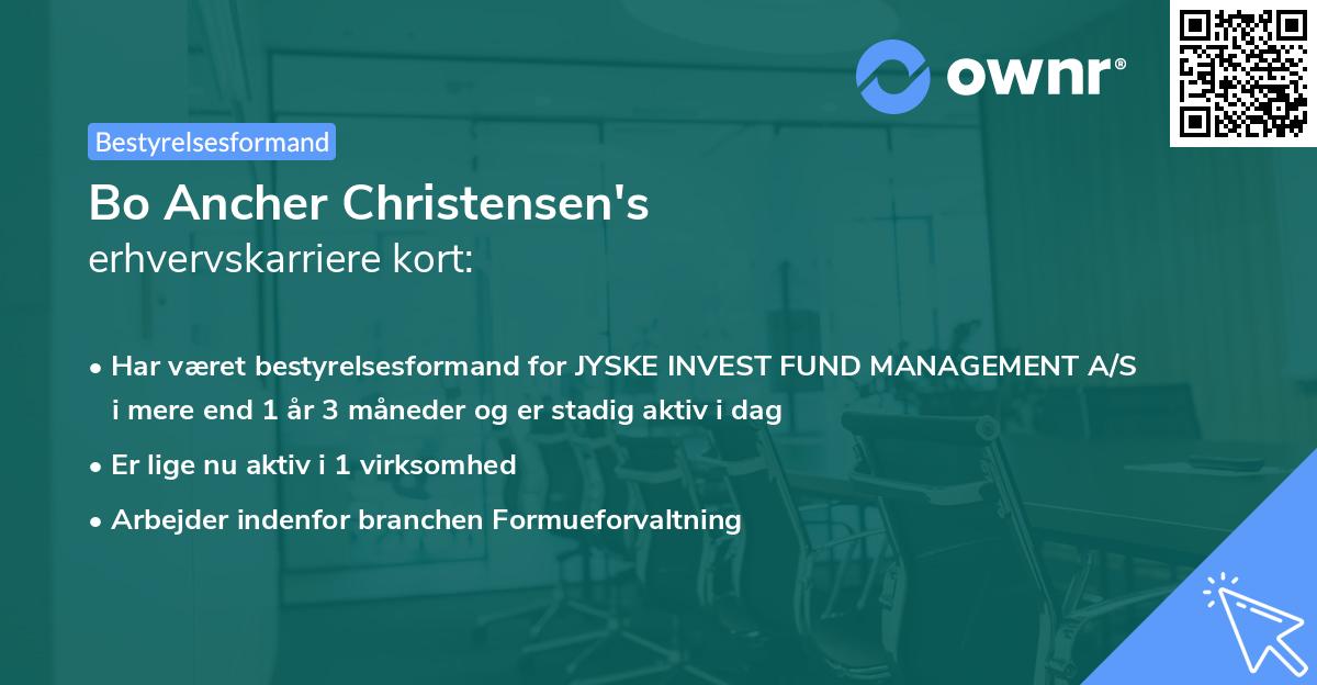 Bo Ancher Christensen's erhvervskarriere kort