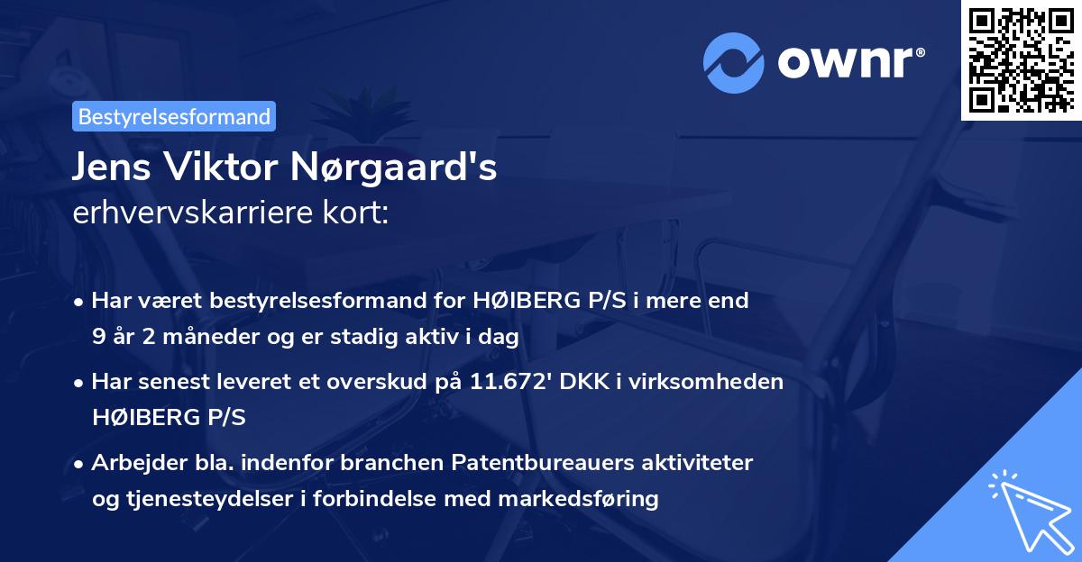 Jens Viktor Nørgaard's erhvervskarriere kort