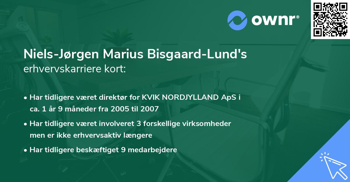Niels-Jørgen Marius Bisgaard-Lund's erhvervskarriere kort
