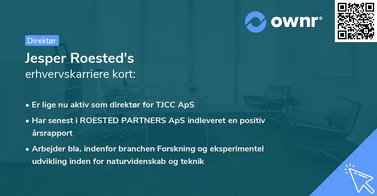 Jesper Roested's erhvervskarriere kort