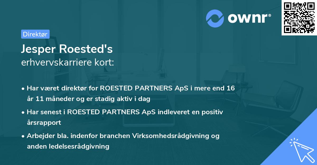 Jesper Roested's erhvervskarriere kort