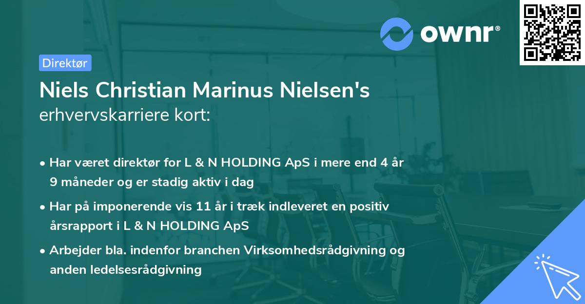 Niels Christian Marinus Nielsen's erhvervskarriere kort