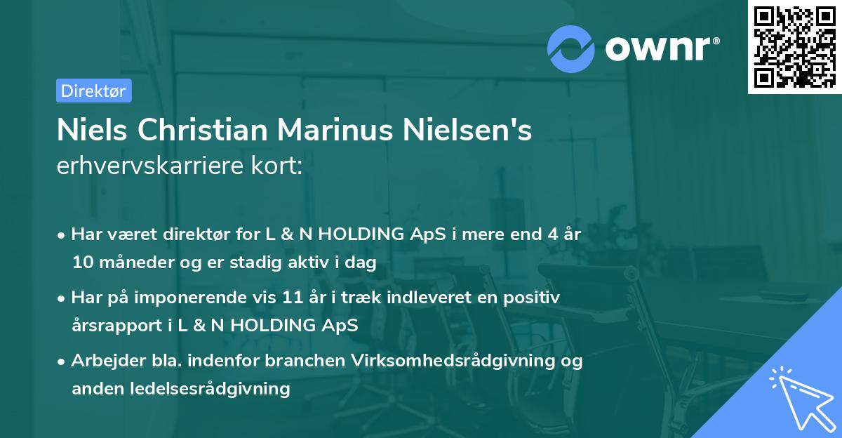 Niels Christian Marinus Nielsen's erhvervskarriere kort