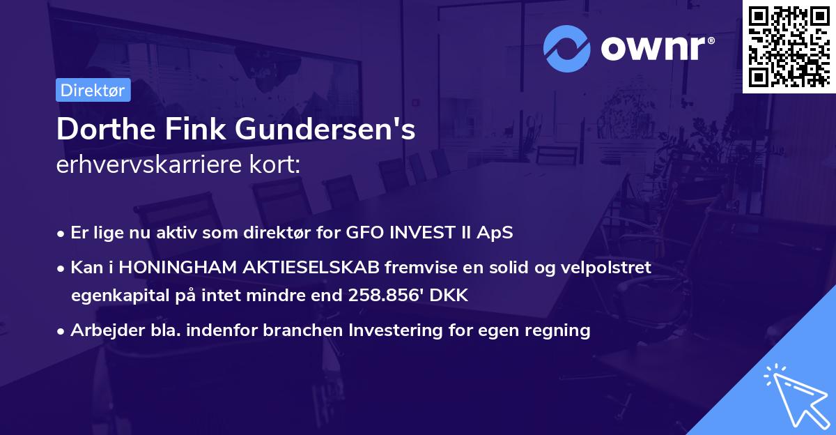 Dorthe Fink Gundersen's erhvervskarriere kort