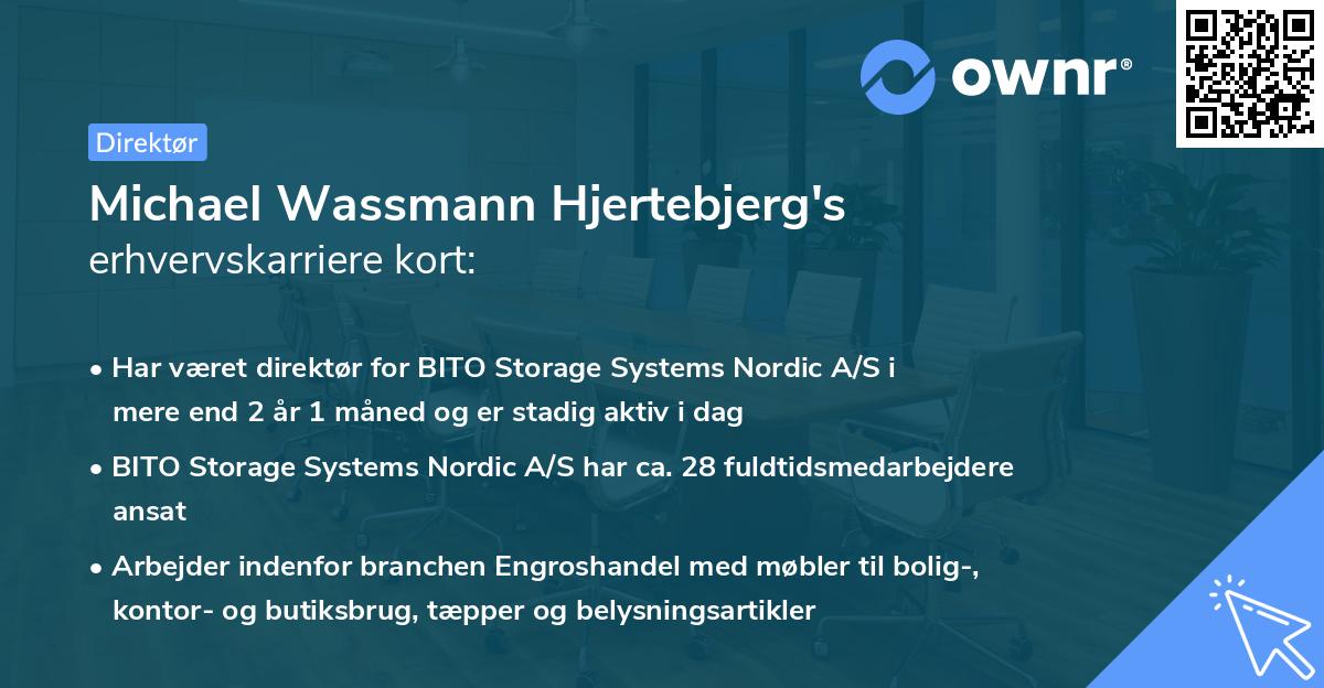 Michael Wassmann Hjertebjerg's erhvervskarriere kort
