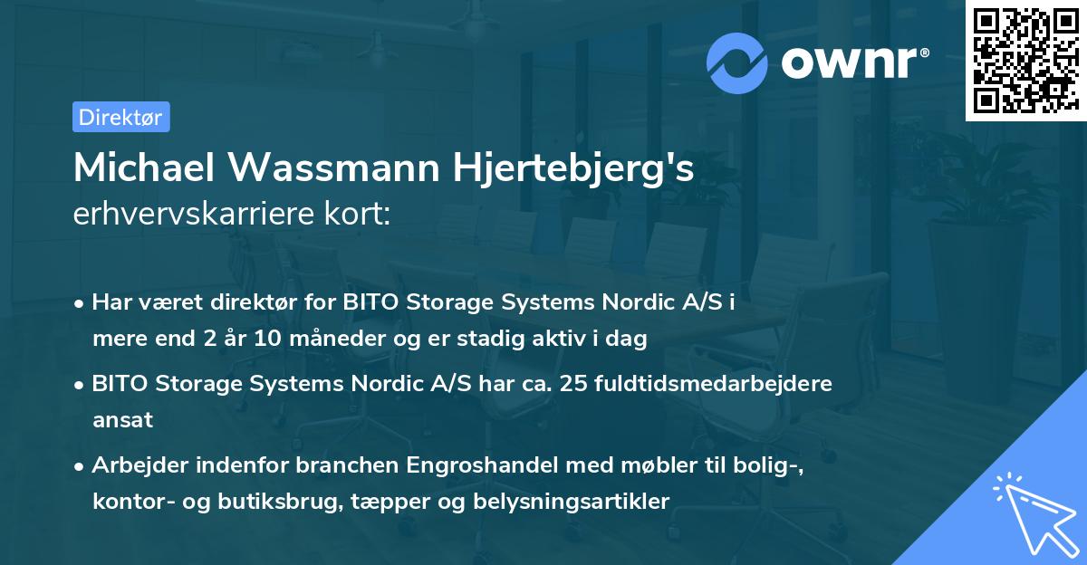 Michael Wassmann Hjertebjerg's erhvervskarriere kort
