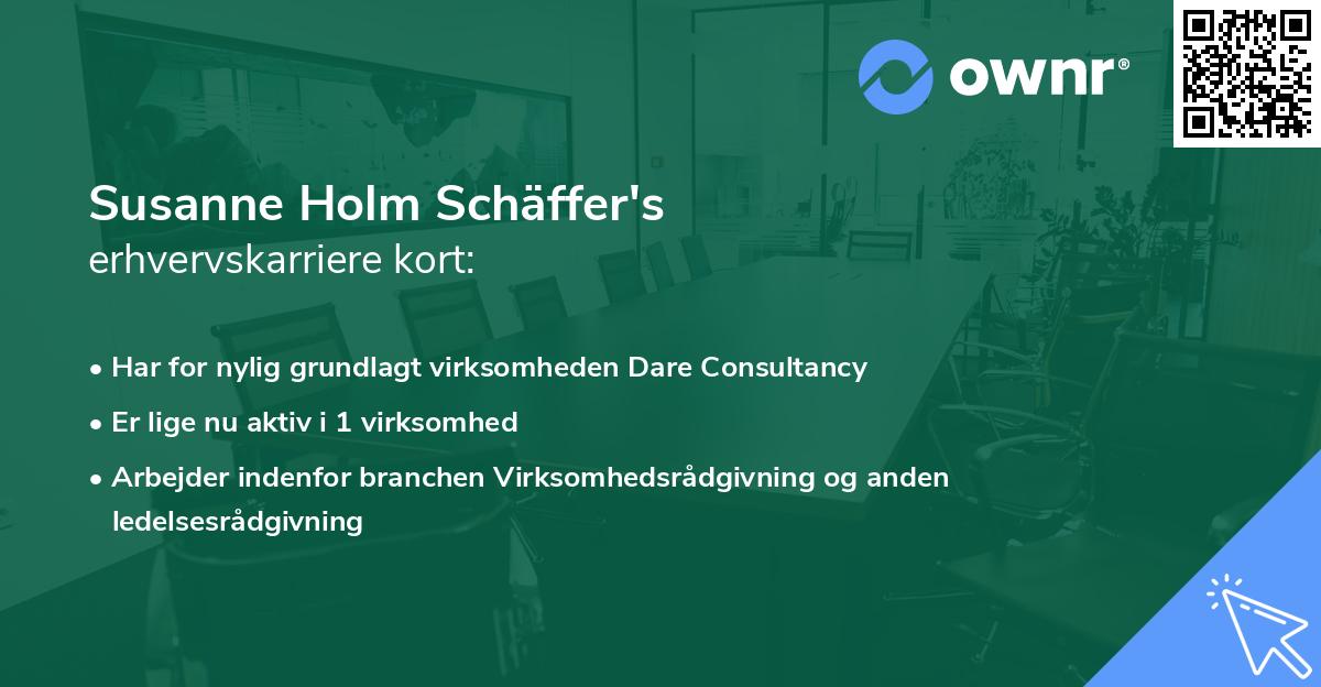 Susanne Holm Schäffer's erhvervskarriere kort