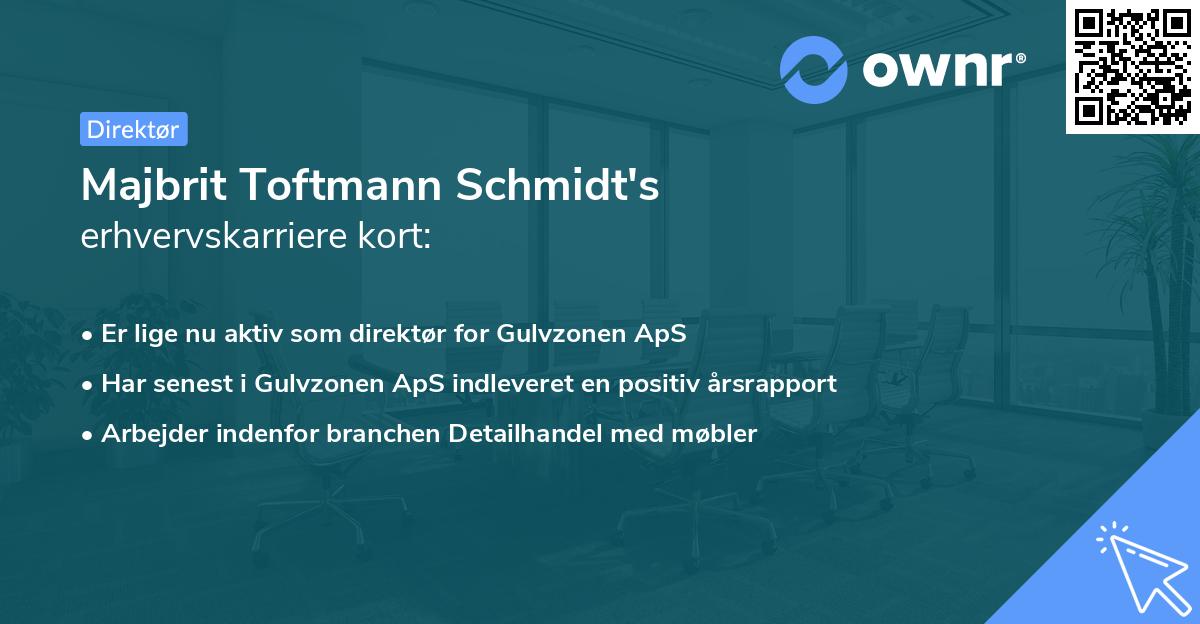 Majbrit Toftmann Schmidt's erhvervskarriere kort