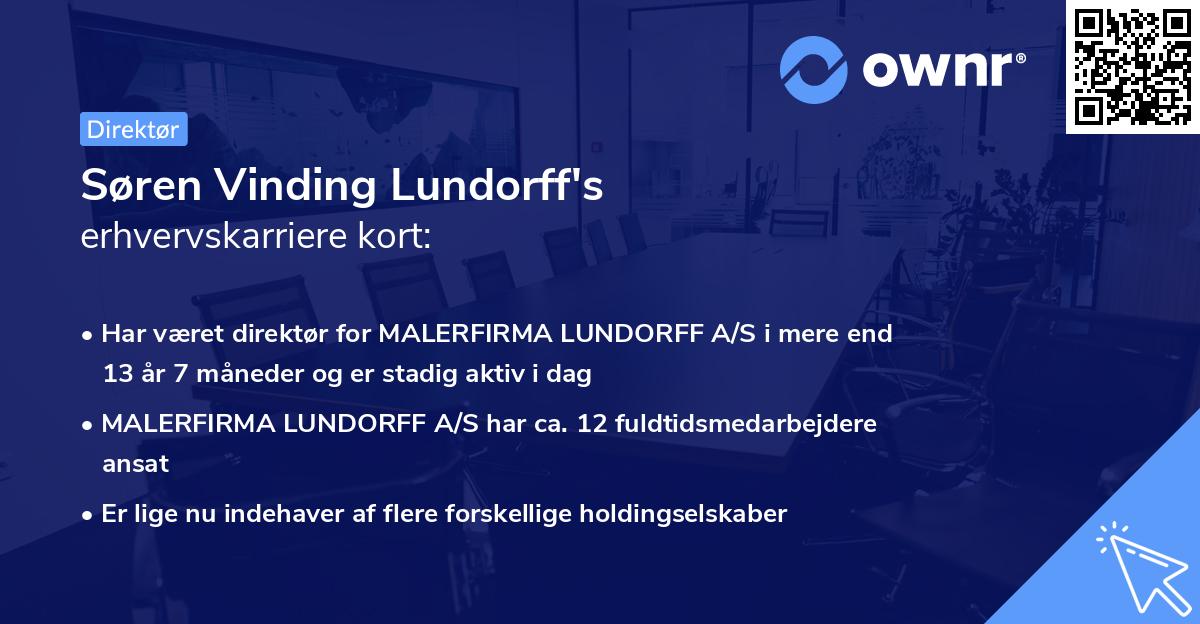 Søren Vinding Lundorff's erhvervskarriere kort
