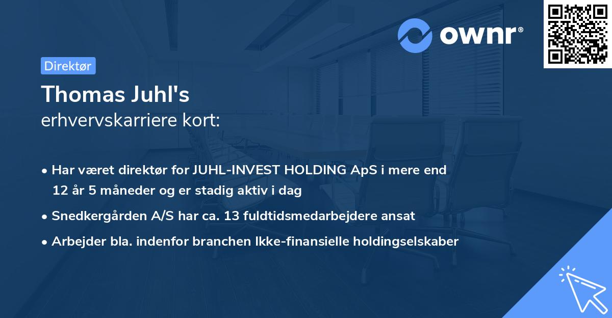Thomas Juhl's erhvervskarriere kort