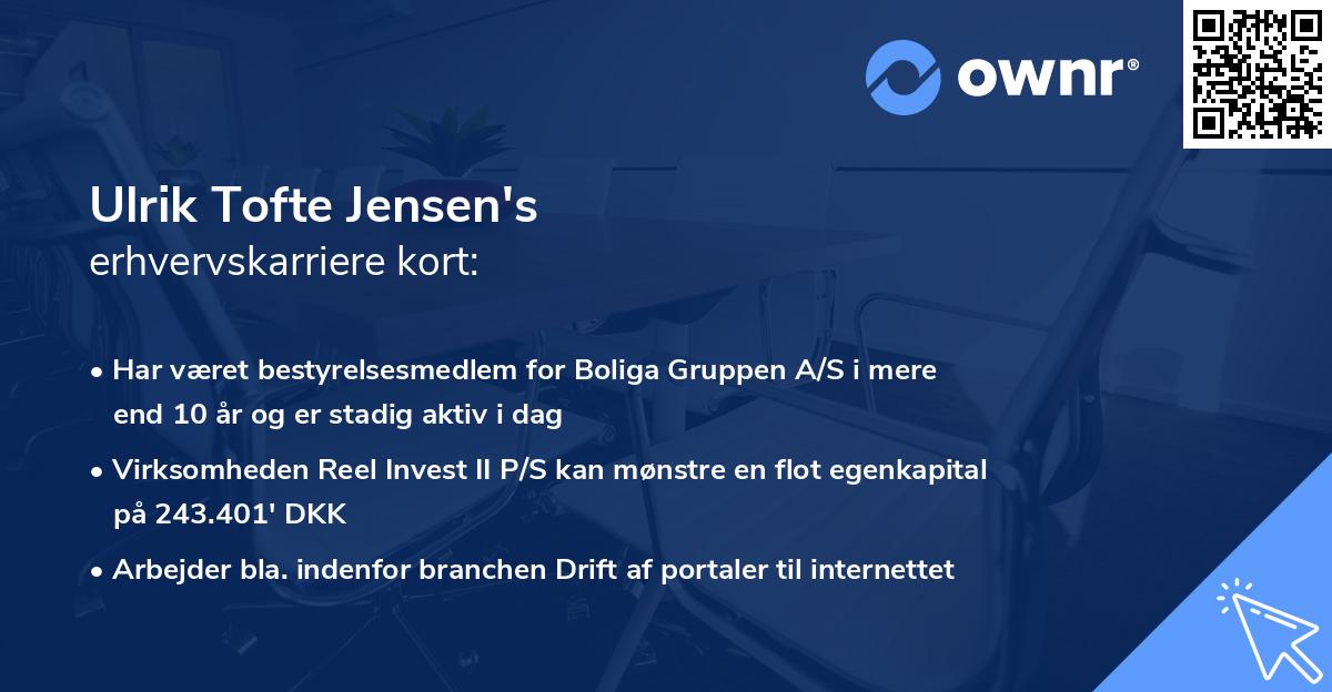 Ulrik Tofte Jensen's erhvervskarriere kort