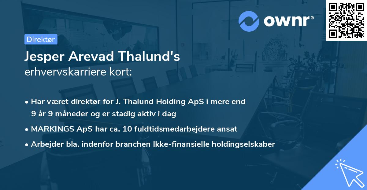 Jesper Arevad Thalund's erhvervskarriere kort