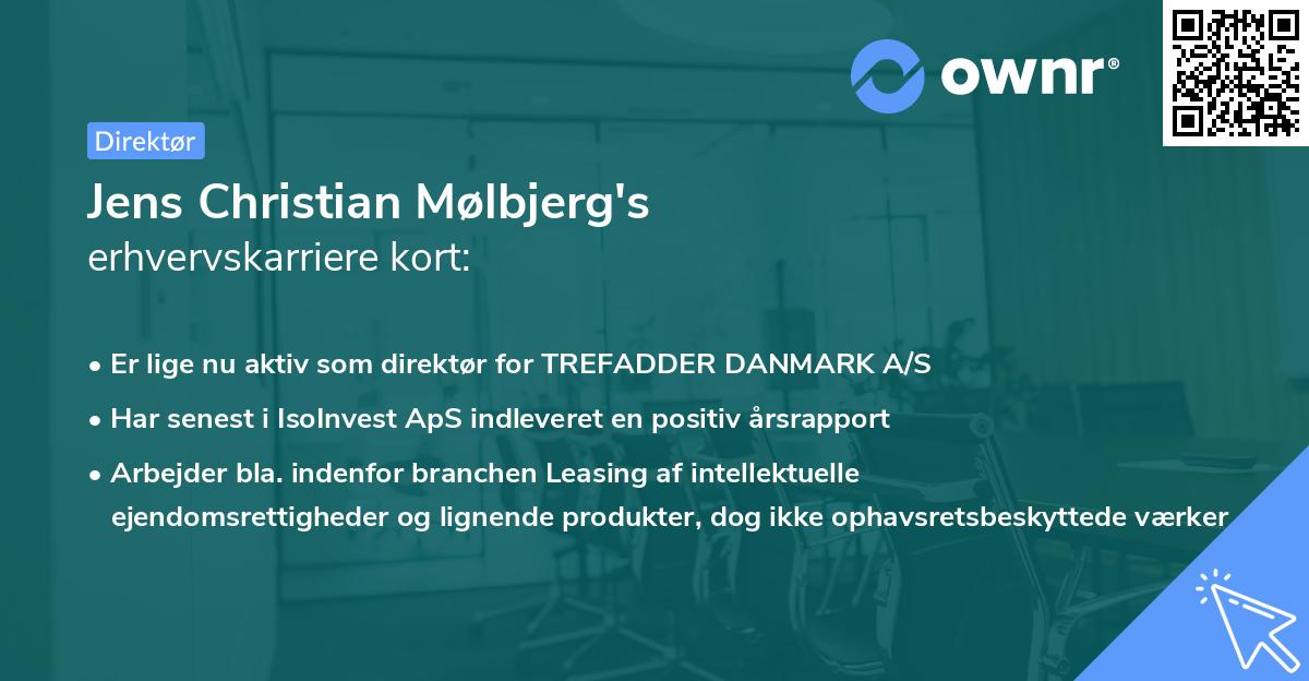 Jens Christian Mølbjerg's erhvervskarriere kort