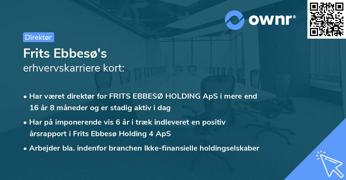 Frits Ebbesø's erhvervskarriere kort