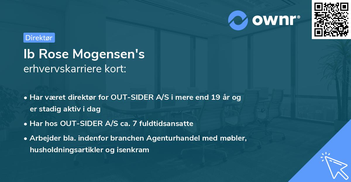Ib Rose Mogensen's erhvervskarriere kort