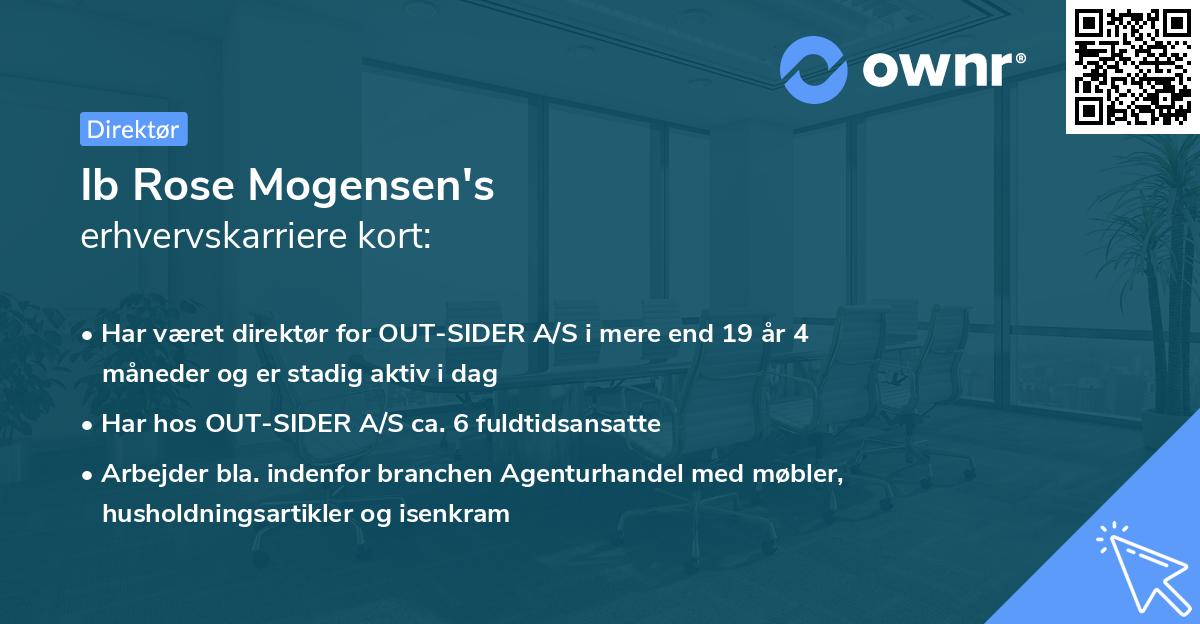 Ib Rose Mogensen's erhvervskarriere kort