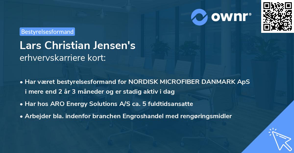 Lars Christian Jensen's erhvervskarriere kort