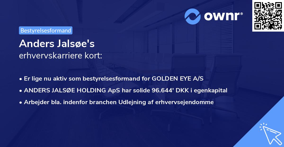 Anders Jalsøe's erhvervskarriere kort