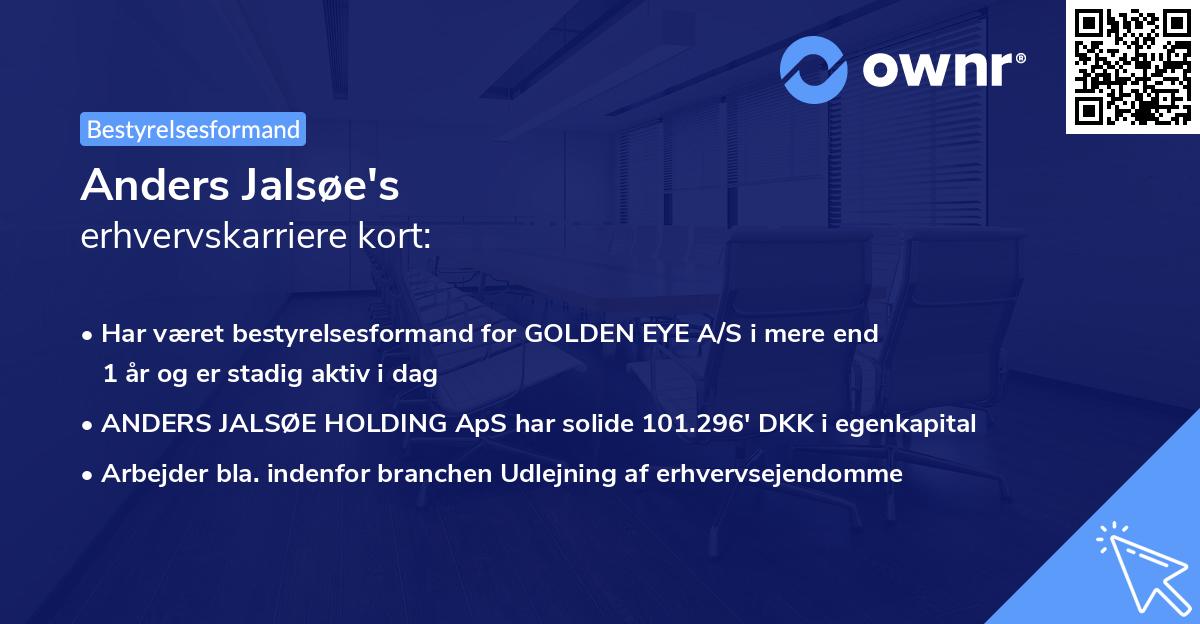 Anders Jalsøe's erhvervskarriere kort
