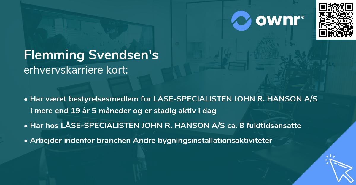 Flemming Svendsen's erhvervskarriere kort