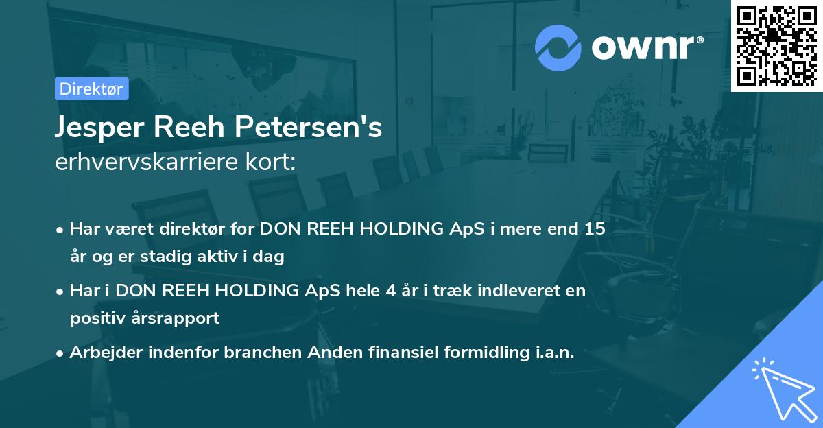 Jesper Reeh Petersen's erhvervskarriere kort