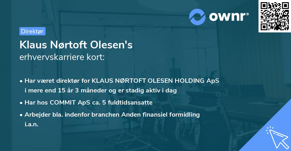 Klaus Nørtoft Olesen's erhvervskarriere kort