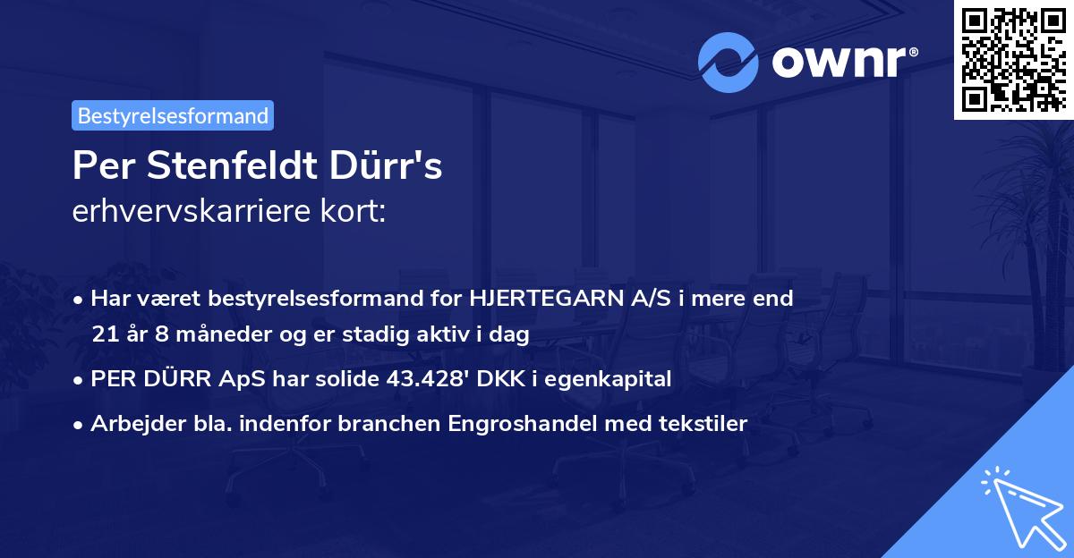 Per Stenfeldt Dürr's erhvervskarriere kort