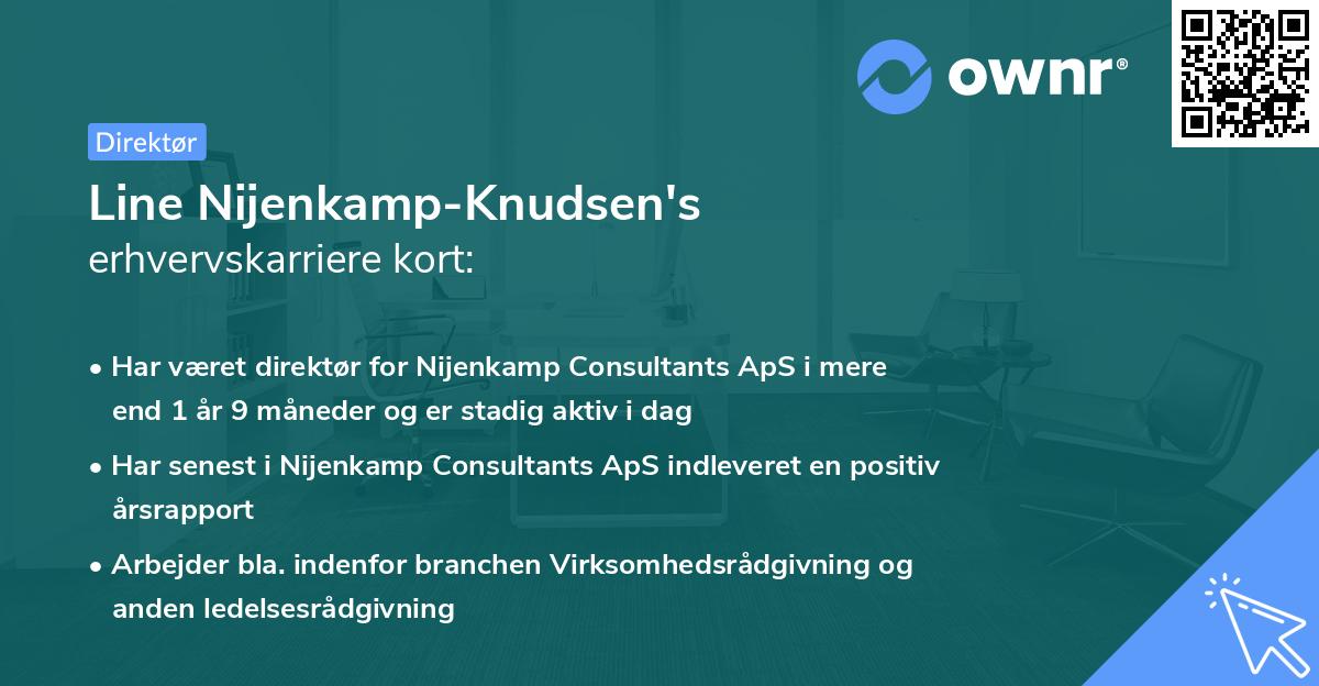 Line Nijenkamp-Knudsen's erhvervskarriere kort